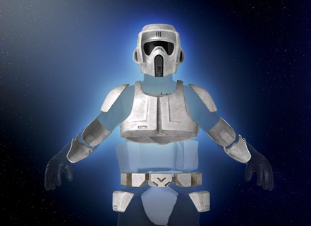 batedor Soldado armaduras Retorna Jedi mandaloriano capacete blaster Estrela guerras 3d impressão modelo 3d print model - Mito3D