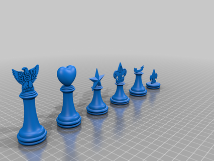 scouts bsa chess set chess  3d print model - Mito3D
