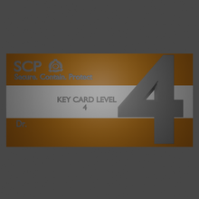 scp key card level 4 game videogame 3d print model - Mito3D