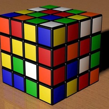 4x4 scrambled rubiks cube game puzzle magic toy play 3d model max fbx poly times box rubic 3d print model - Mito3D