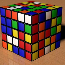 5x5 mexidos rubiks cube jogo quebra-cabeça magia brinquedo jogar 3d modelo max fbx poli vezes a caixa rubic 3d print model - Mito3D