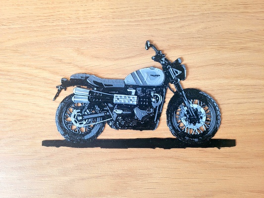 scrambler 1200 kunst motor motorrad hutschmiede 2d 3d print model - Mito3D