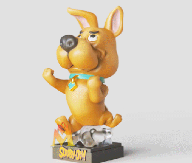 scrappy doo canine fighting pose fanart heykelcik scooby Noel meraklı Charles Schulz Şirin heykel raf Görüntüle anime karikatür köpek 3d print model - Mito3D