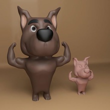 scrappy olabilir sanat oyuncak film sahne bull karakter vb köpek çizim baskı 3d izlenim fanart anahtar halkası zinciri 3d print model - Mito3D