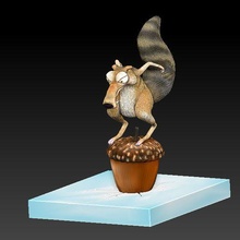 scrat - ice age the series game film lively 3d adventures of acorn snow squirrel rat prehistory art zbrush statue collection 3d print model - Mito3D