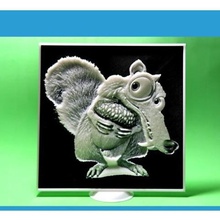 scrat 3d art 3dlito chipmunk black white drawing3d age ice film multicolored movie relief two colors 3d print model - Mito3D