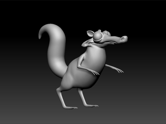 scrat ice age - saber-toothed squirrel -squirrel toon- toy kids on desk test model amazing animal saber toothed toon royal beauty beautiful shiny royality 3d print model - Mito3D