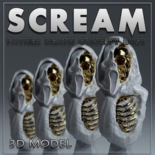 grito pai morte conceito fracasso arte Rosto fantasma wes covarde assassino Horror crânio esqueleto punhalada 3d print model - Mito3D