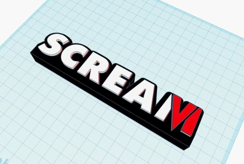 scream 6 decorative sign easy print movie logo ghostface 3d print model - Mito3D