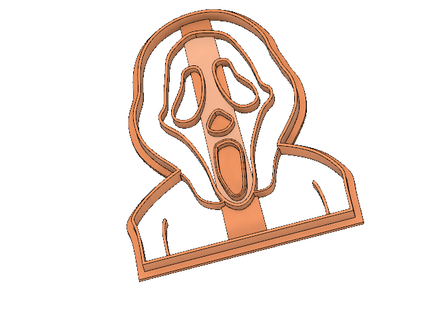 scream cookie cutter halloween movie ghostface ghost trick treat 3d print model - Mito3D