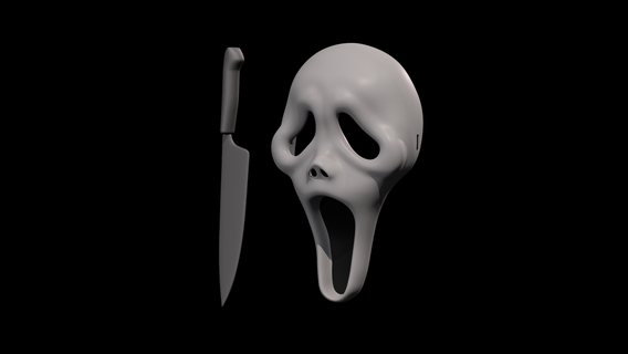 urlare fantasma viso maschera faccia cosplay 3d print model - Mito3D