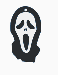 gritar llavero cara fantasma terror 3d print model - Mito3D