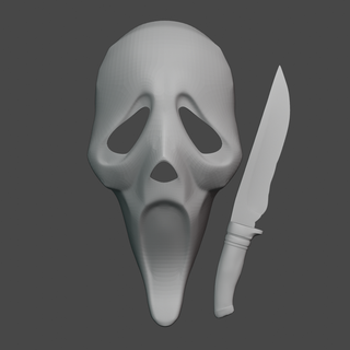 scream mask + knife cosplay 3d print model - Mito3D