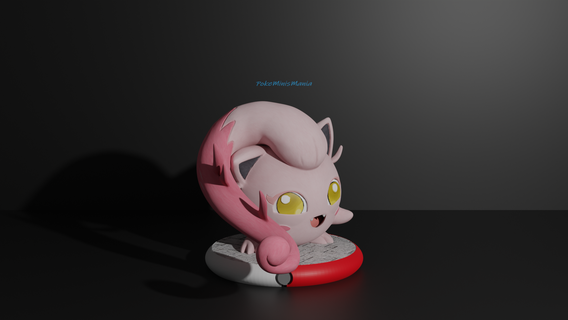 çığlık kuyruk pokemon 3d Yazdır model igglybuff jigglypuff wigglytuff kuyruğu peri normal pokedex pokeball kül Pikaçu Eevee canavar minyatür 3d print model - Mito3D