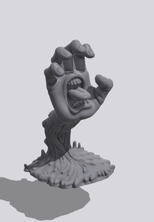 screaming hand - santa cruz figure skate art 3d print model - Mito3D