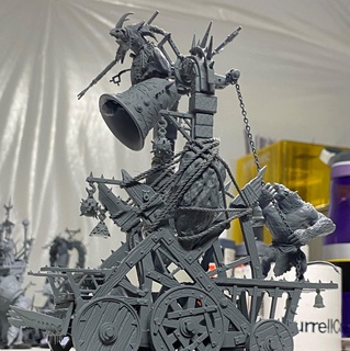 gritando gongo 28mm sla resina altar guerra máquina bruxo Sino construir rodízio herói rato Ratmen Skaven martelo fantasia 3d print model - Mito3D
