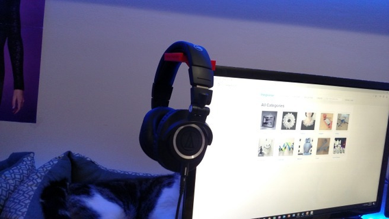 pantalla abrazadera cabeza teléfono montar artilugio auricular auriculares percha soporte gancho computadora tecnología pc Mac 3d print model - Mito3D