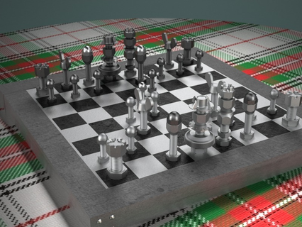 screw-nut chess created partsolutions Game mechanical toys game functionnal 3d print model - Mito3D