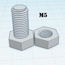 screw-nut m5 iso 3d print model - Mito3D
