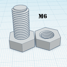 screw-nut m6 iso tool utility screw nut bolt 3d print model - Mito3D