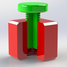 screw + thread cross-section gadget mechanics 3d print model - Mito3D