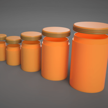 screw cap containers - collection home jars all one twist 3d print model - Mito3D