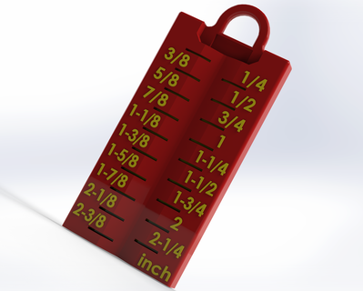 tornillo medición imperial 2 3 8 pulgada herramienta 1 4 3d print model - Mito3D