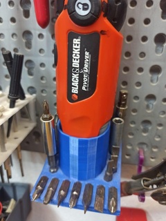 screwdriver bit board holder workshop drill battery tips accessories adapter 3d print model - Mito3D