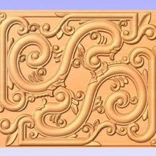 scroll pattern 3d relief cnc panel 3d print model - Mito3D