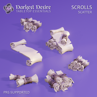 scrolls lotr scenery terrain boardgame interior fantasy wargaming rpg dungeons dragons dnd d&d scatter tabletop miniatures roleplaying library magic books 3d print model - Mito3D