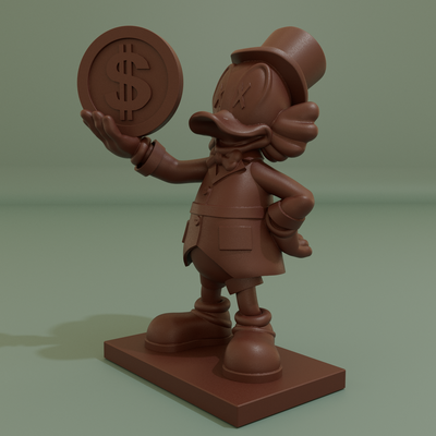 scrooge mcduck oncle petites pattes art picsou animal riches argent disney personnage patinhas 3d print model - Mito3D
