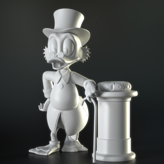 scrooge mcduck nombre dîme art onclescrooge disney canard jouet diorama fanart monnaie chapeau 3d print model - Mito3D