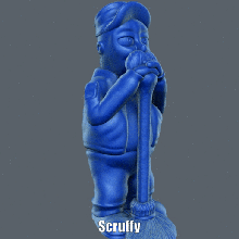scruffy kolay destek yazdırın sanat 20 yy şekil futurama hademe matt groening model heykel supportless 3d print model - Mito3D
