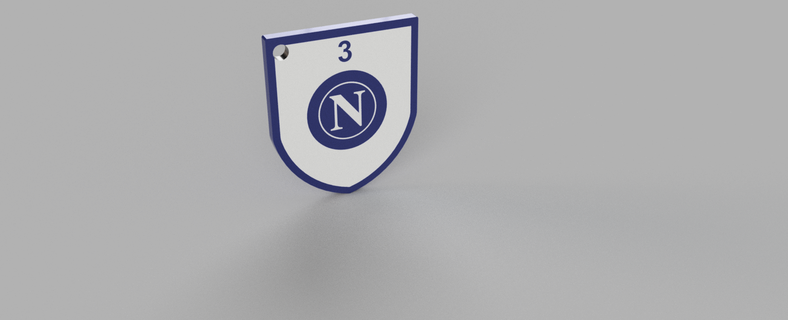 escudo Nápoles Portachiavi chaveiro 3d print model - Mito3D