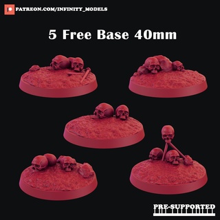 scull base 40mm - tabletop miniatures 28mm boardgame dnd dndminiature game miniature pathfinder sculpture warhammer 3d print model - Mito3D
