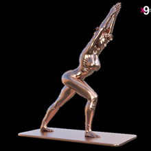 sculpt yoga pose - crescent lunge halfway fold decoration ioga home art gift decor x9s x9st0y woman lady girl miniature figurine installation dance gym female statue sculptures 3d print model - Mito3D