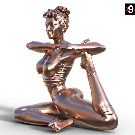 esculpir ioga pose eka pada rajá Kapotasana modificado sereia decoração casa arte presente x9s x9st0y mulher senhora menina miniatura estatueta instalação dança 3D print model - Mito3D