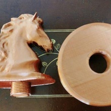 esculpido cabeça cavalo + oco base gadget escapar escaperoom escondendo colocar escultura 3d print model - Mito3D