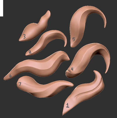 sculpting tool twisting tufts tuft hair horn twist 3d print model - Mito3D