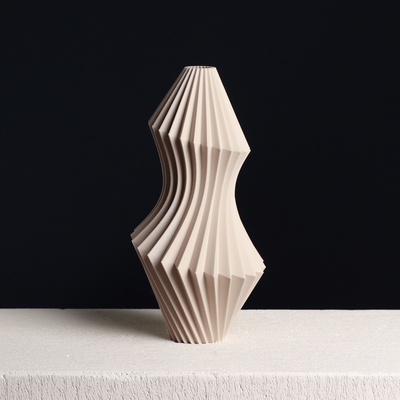 sculptural vase mode home sculpture vases flower home decor slimprint decoration shelf desk table decorative abstract modern sleek 3d print model - Mito3D