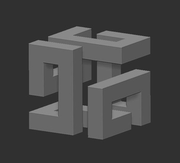 sculpture7 art porte clés sculpture dimensions jouet cubes géométrie 3d print model - Mito3D