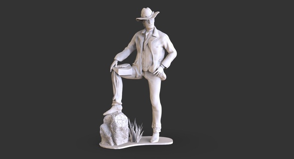 heykel Arthur Morgan rdr2 Sanat okumak ölü kefaret video oyun ölüm kırmızı kovboy batı 3d print model - Mito3D