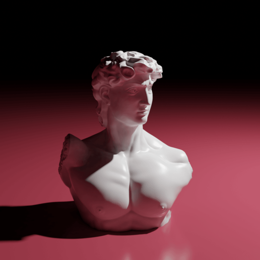 sculpture David buste art grec mythologie masculinité 3D print model - Mito3D