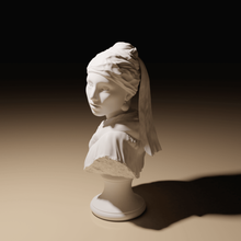 escultura menina do brinco de pérola a arte decoração vermeer busto garota mulher 3d print model - Mito3D
