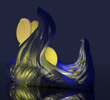 Skulptur inspiriert sternenklar Nacht van Gogh Post Impressionismus Kunst 3d print model - Mito3D