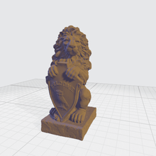 la sculpture du lion de bouclier modèle 3d art animal 3d print model - Mito3D