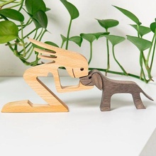 sculpture l'amour fille chien v4 chiot animal compagnie Accueil maison cadeau déco journée vrai 3d print model - Mito3D
