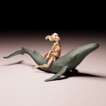 sculpture Naturel balade art fille femme baleine nature liberté dinosaure 3d print model - Mito3D