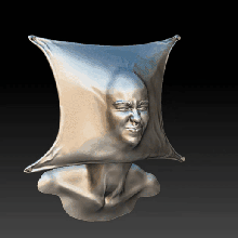sculpture wall emotion ate sour wrinkled face girl statue art 3d print model - Mito3D