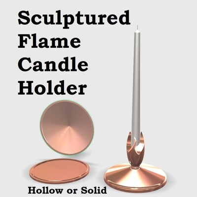 sculptured flame candle holder decor art fashion entertaining table 3d print model - Mito3D